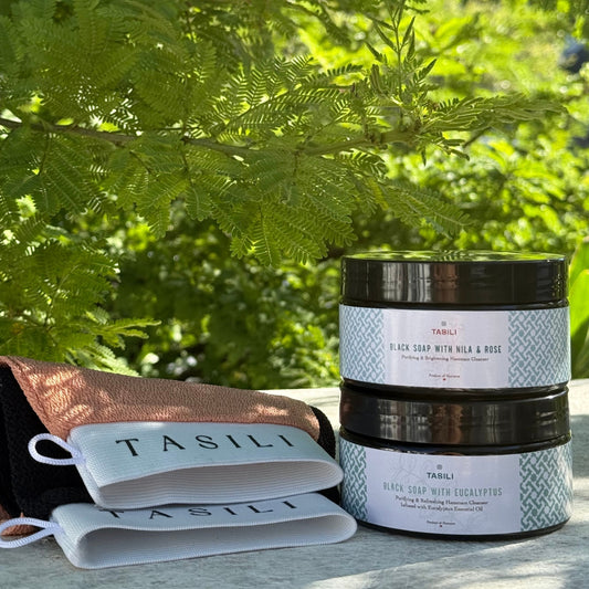 Black Soap & Glove Set